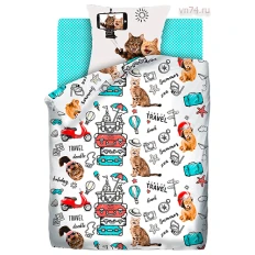 Детское постельное белье "4 YOU" Fun and Cute Fanny cats (поплин)